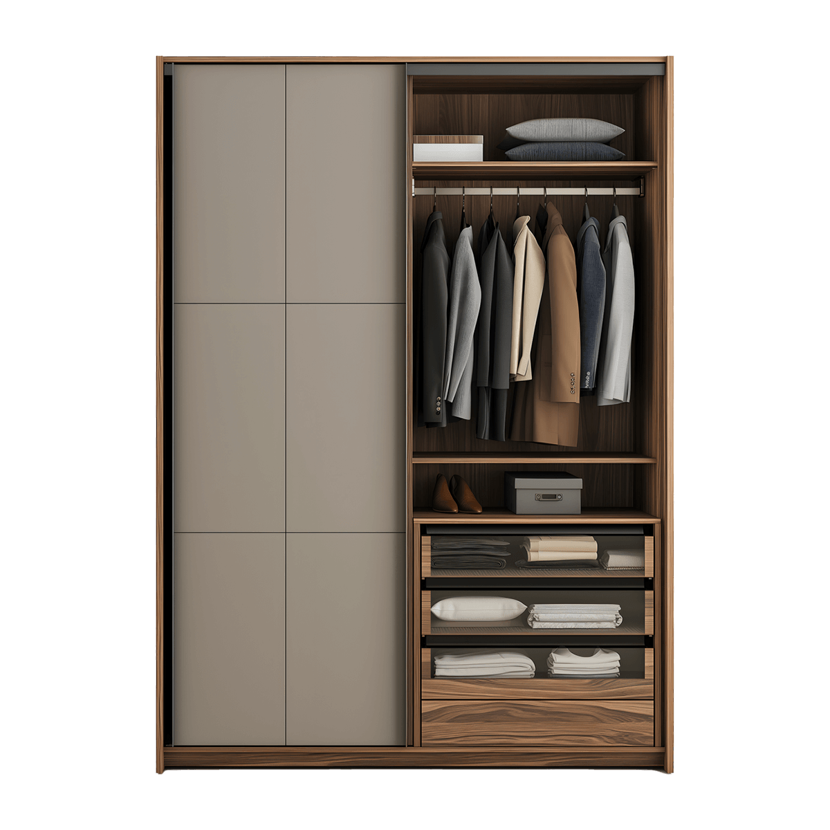 Tall Wooden Bedroom Armoires - Görsel 2